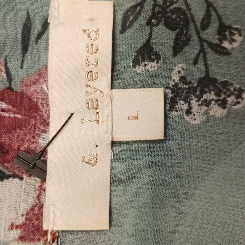 &. Layered Floral "Patchwork" Chiffon Button-Down… - image 8